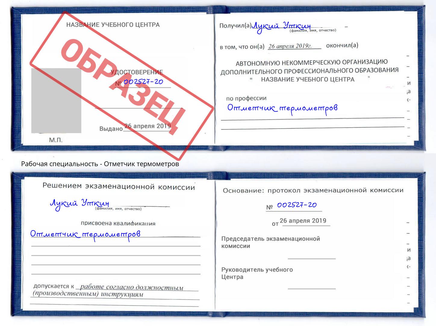 Отметчик термометров Тулун